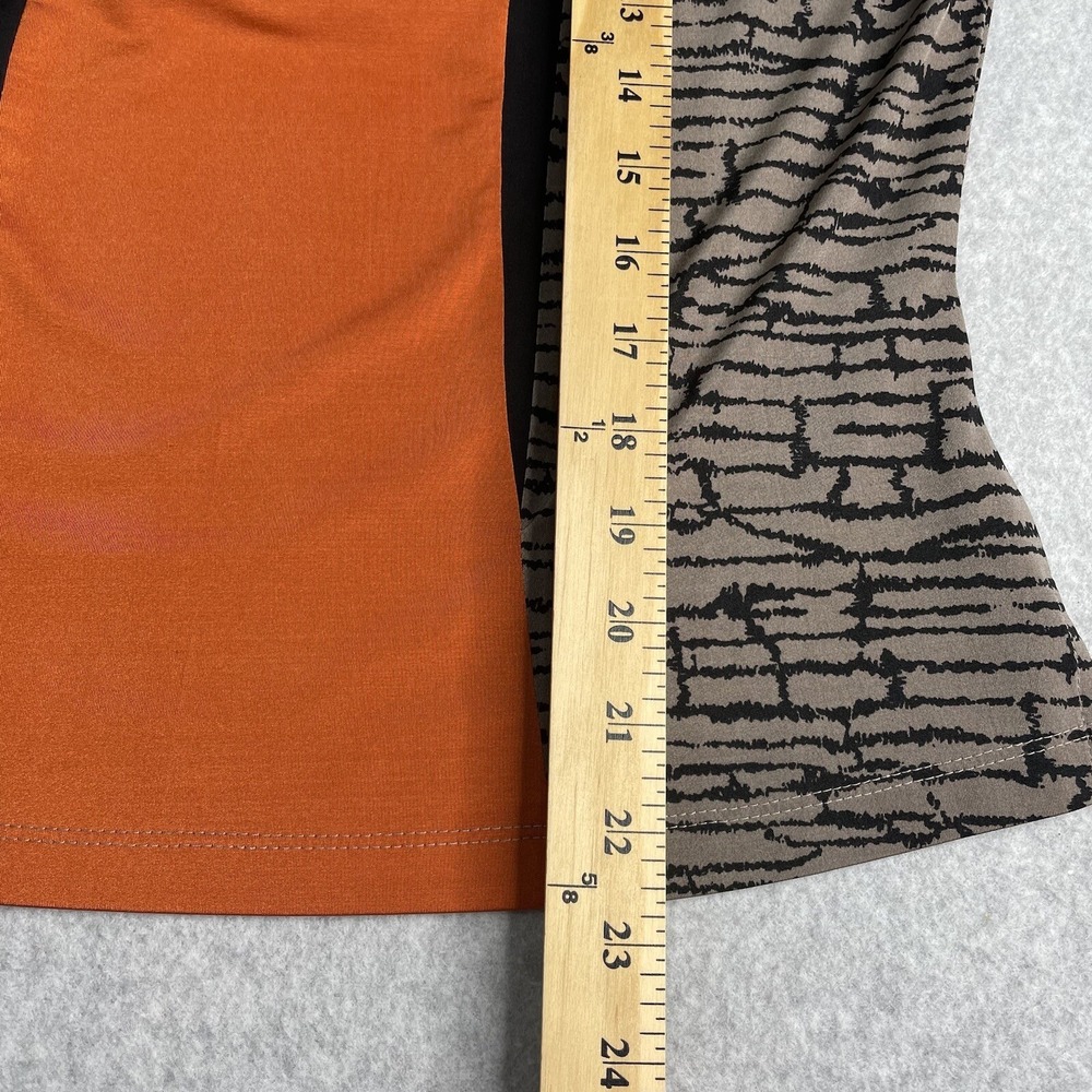 Jamie Sadock Top Womens Small Orange Black Short Sleeve Button Up Golf Shirt - Picture 6 of 10